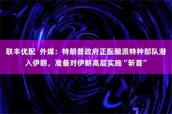 联丰优配  外媒：特朗普政府正酝酿派特种部队潜入伊朗，准备对伊朗高层实施“斩首”